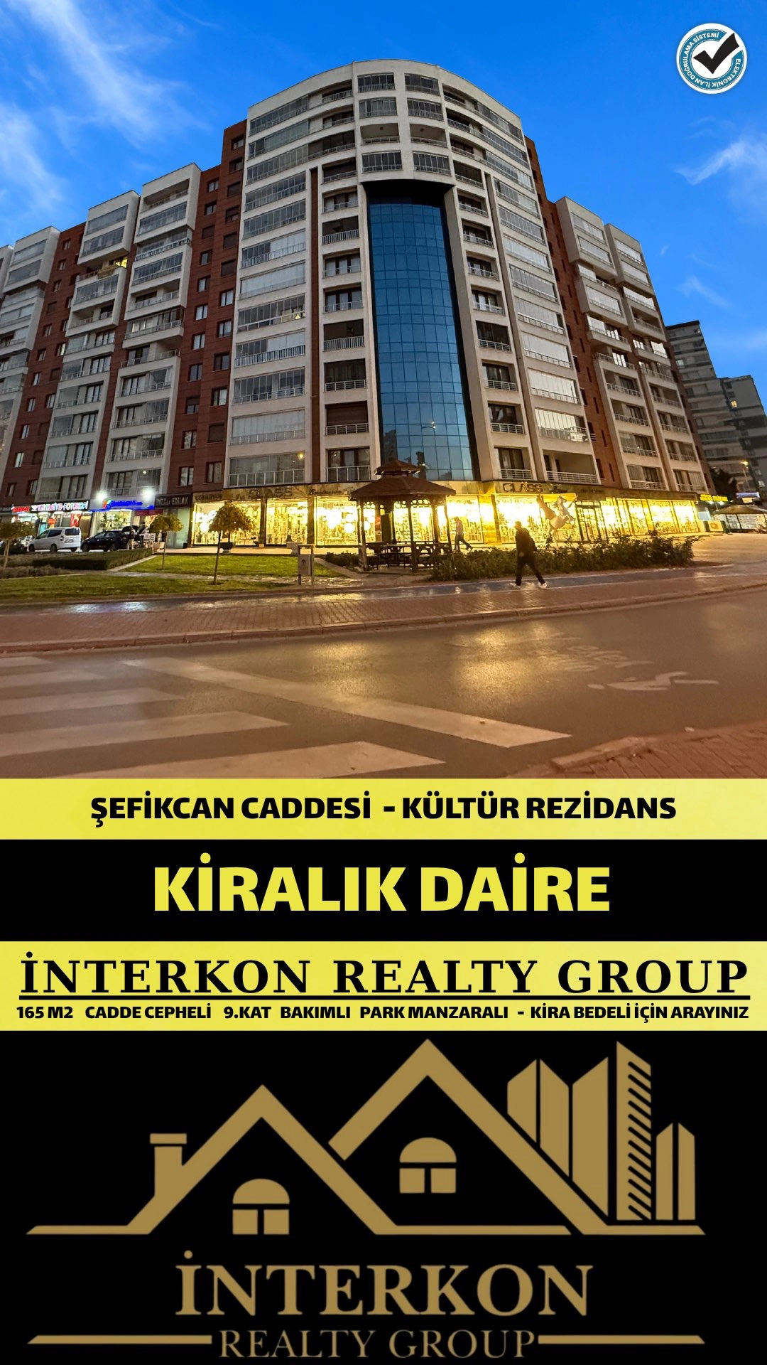 ŞEFİKCAN CADDESİ KÜLTÜR REZİDANS 3+1 KİRALIK DAİRE! 